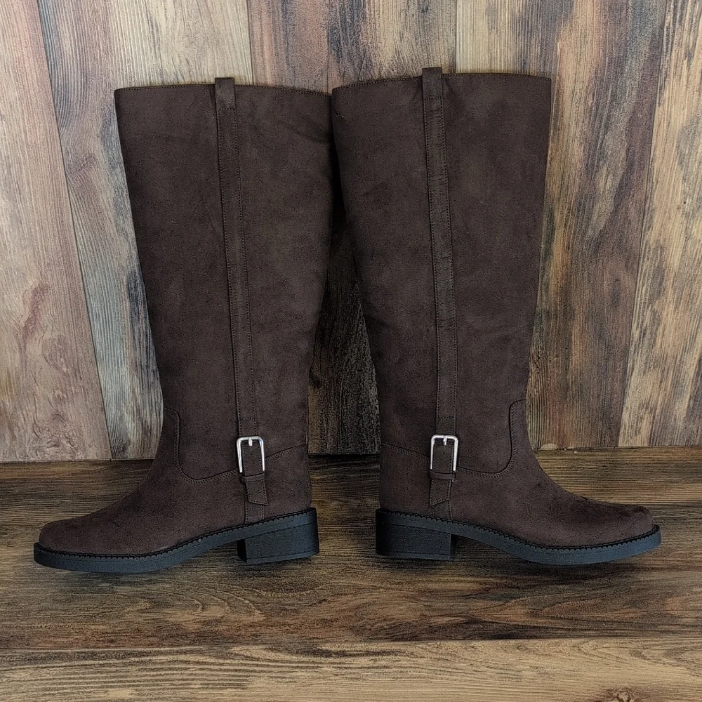 A New Day Hattie Dark Brown Over the Knee Heeled Boots 8 M195